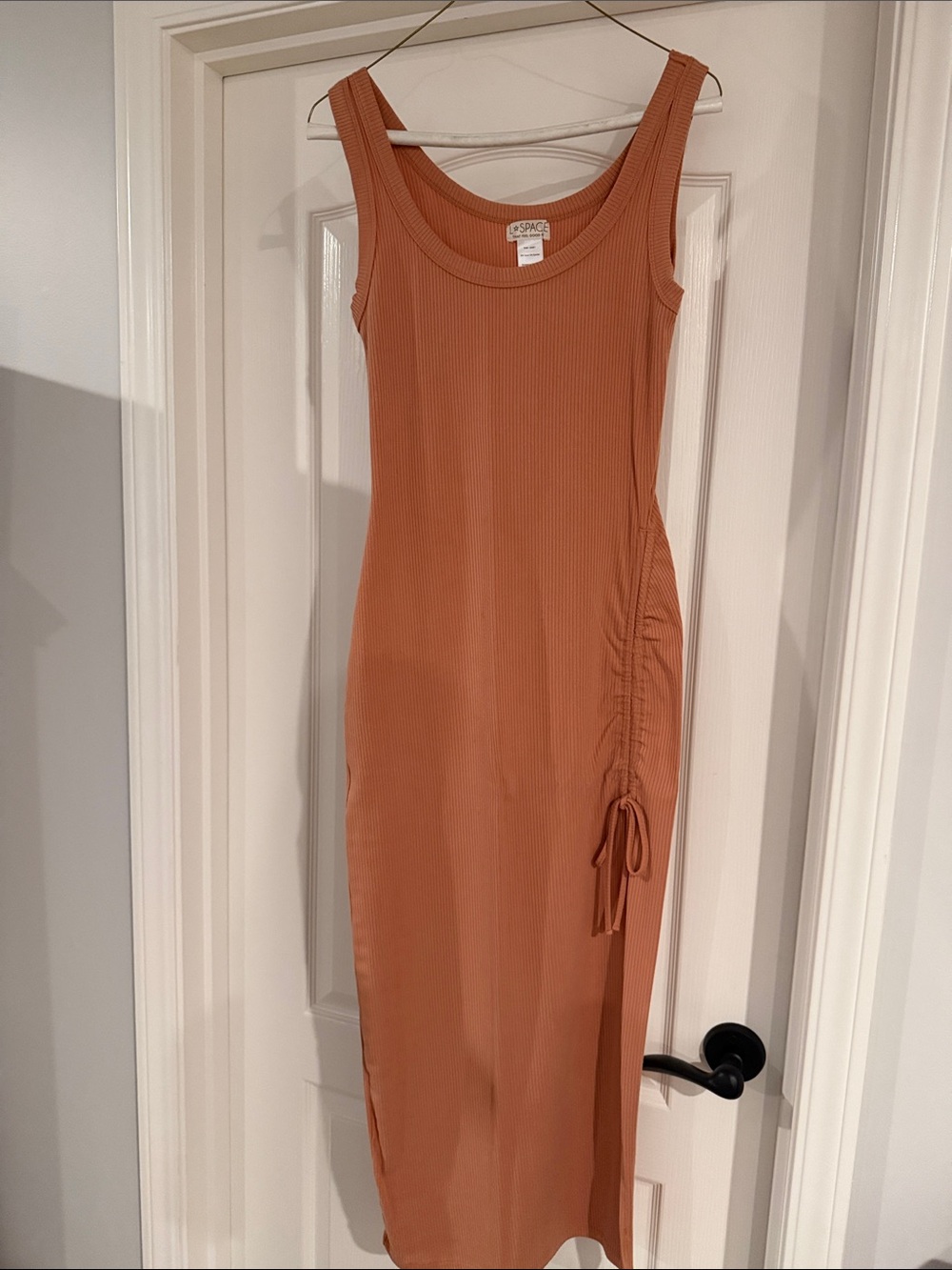 Sleeveless Ruched Maxi Dress - Rust